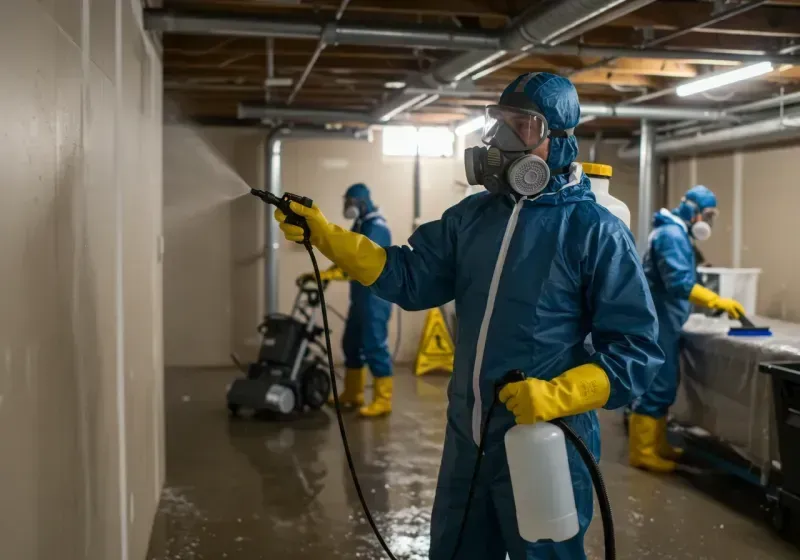 Basement Sanitization and Antimicrobial Treatment process in Harbor Beach, MI