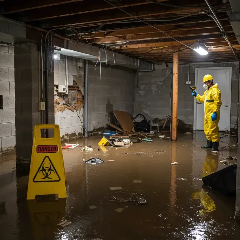 Flooded Basement Electrical Hazard in Harbor Beach, MI Property